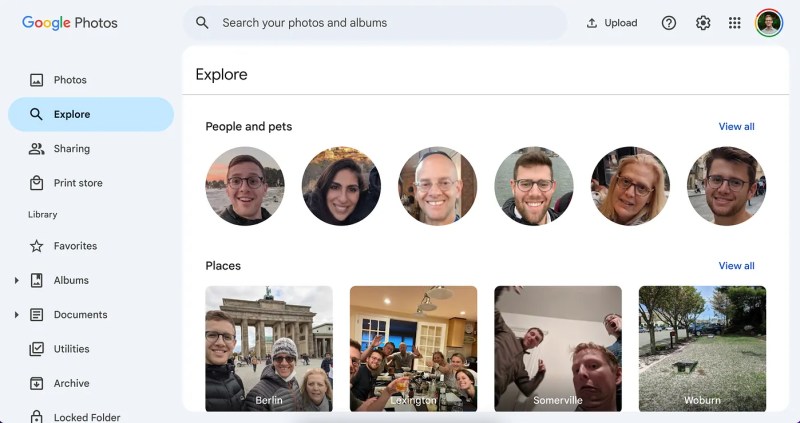 Google Photos and Facebook face recognition interfaces